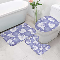 Purple Aloha Hawaii Bathroom Set Monstera Hibiscus Plumeria Seamless Vibes - Polynesian Pride