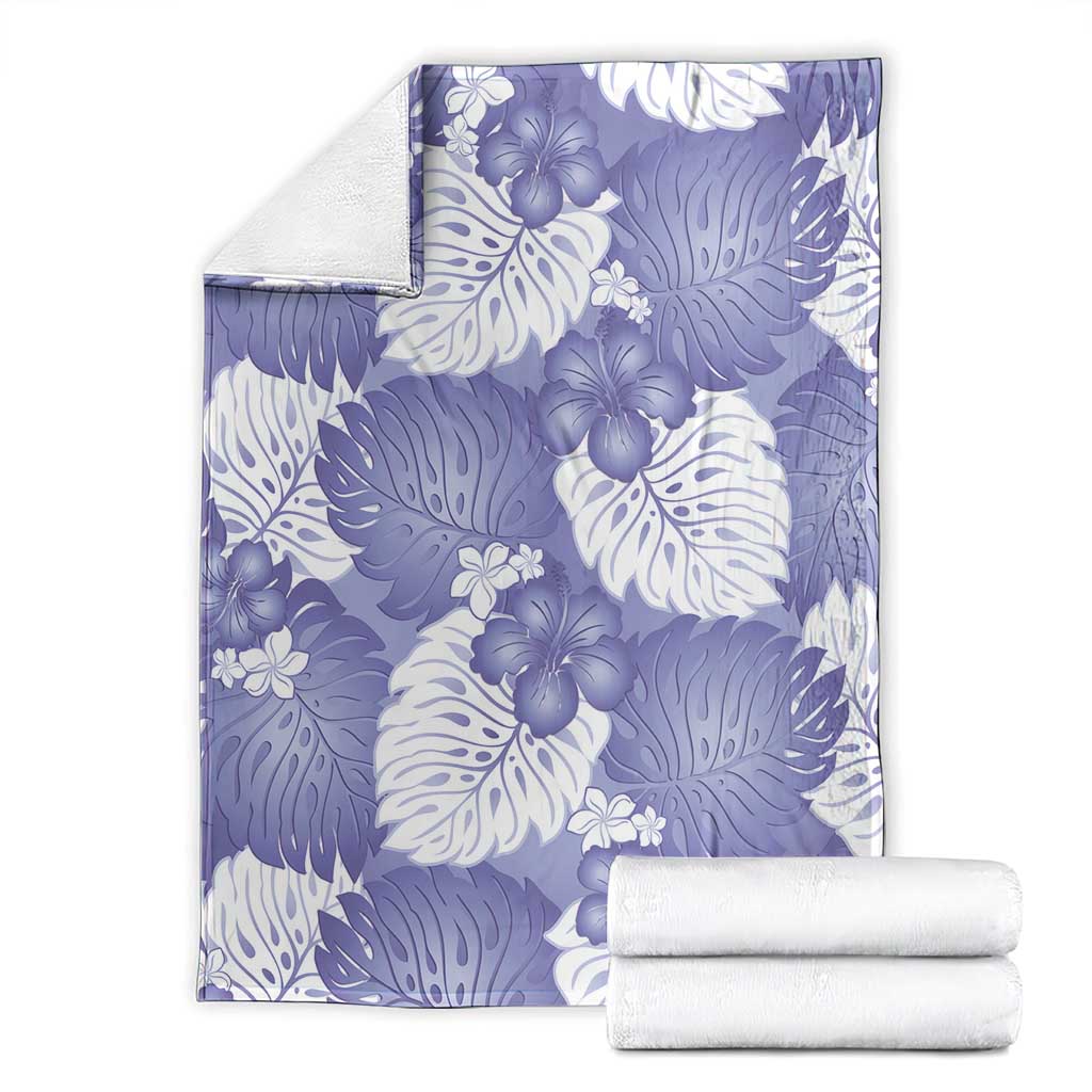 Purple Aloha Hawaii Blanket Monstera Hibiscus Plumeria Seamless Vibes - Polynesian Pride