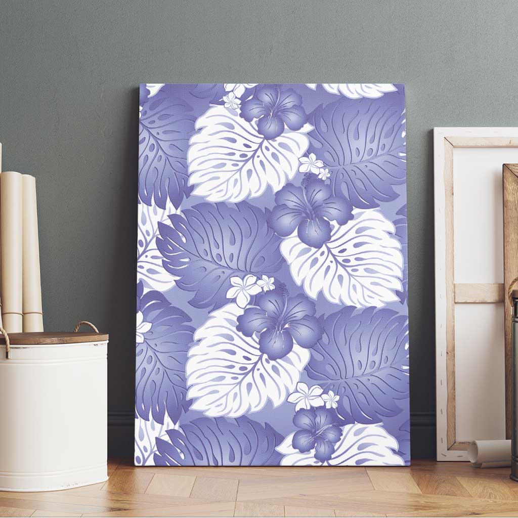 Purple Aloha Hawaii Canvas Wall Art Monstera Hibiscus Plumeria Seamless Vibes - Polynesian Pride