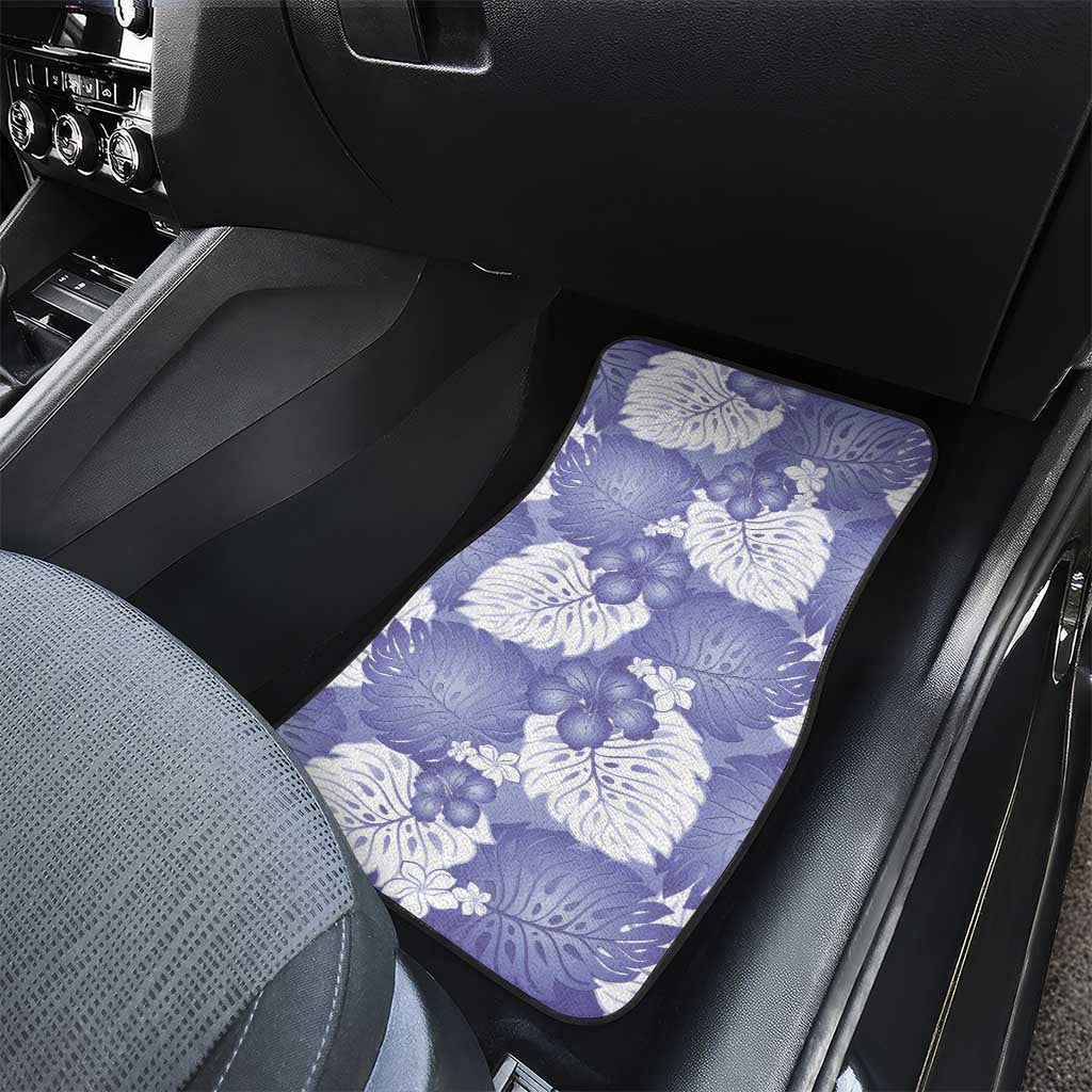Purple Aloha Hawaii Car Mats Monstera Hibiscus Plumeria Seamless Vibes - Polynesian Pride