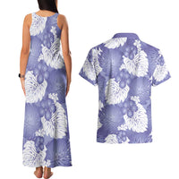 Purple Aloha Hawaii Couples Matching Tank Maxi Dress and Hawaiian Shirt Monstera Hibiscus Plumeria Seamless Vibes - Polynesian Pride