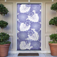 Purple Aloha Hawaii Door Cover Monstera Hibiscus Plumeria Seamless Vibes - Polynesian Pride
