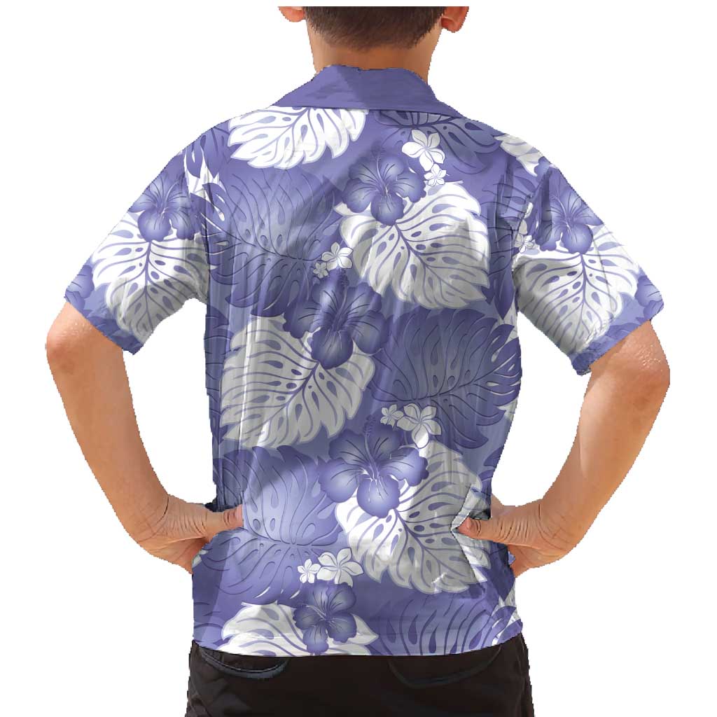 Purple Aloha Hawaii Family Matching Mermaid Dress and Hawaiian Shirt Monstera Hibiscus Plumeria Seamless Vibes - Polynesian Pride