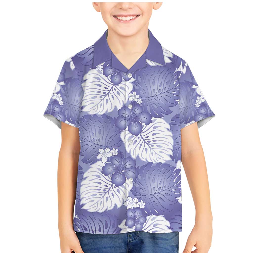 Purple Aloha Hawaii Family Matching Mermaid Dress and Hawaiian Shirt Monstera Hibiscus Plumeria Seamless Vibes - Polynesian Pride