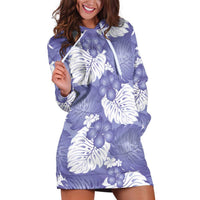 Purple Aloha Hawaii Hoodie Dress Monstera Hibiscus Plumeria Seamless Vibes - Polynesian Pride