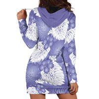 Purple Aloha Hawaii Hoodie Dress Monstera Hibiscus Plumeria Seamless Vibes - Polynesian Pride