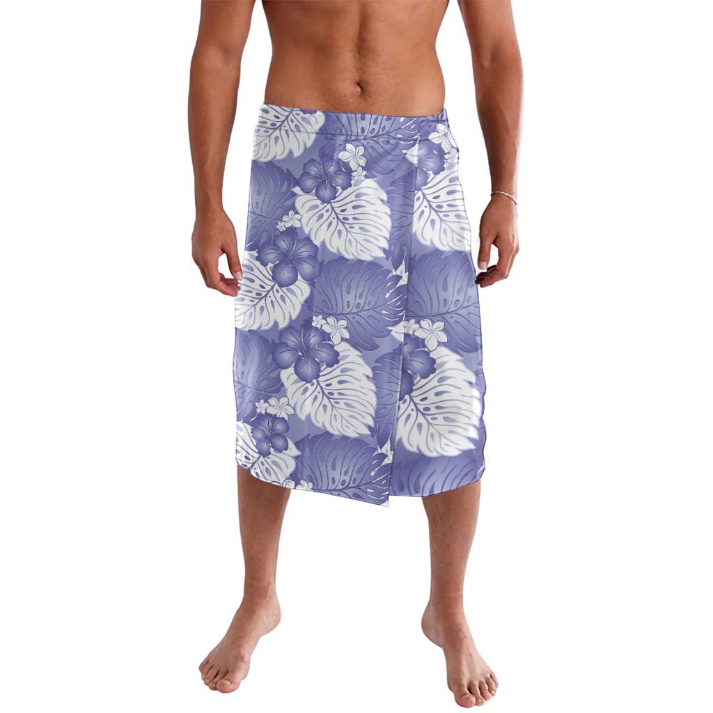 Purple Aloha Hawaii Lavalava Monstera Hibiscus Plumeria Seamless Vibes - Polynesian Pride