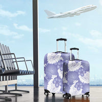 Purple Aloha Hawaii Luggage Cover Monstera Hibiscus Plumeria Seamless Vibes - Polynesian Pride