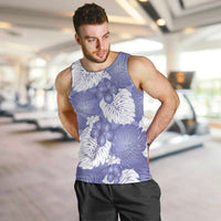 Purple Aloha Hawaii Men Tank Top Monstera Hibiscus Plumeria Seamless Vibes - Polynesian Pride