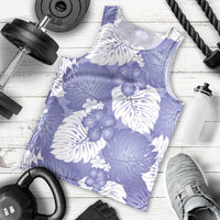 Purple Aloha Hawaii Men Tank Top Monstera Hibiscus Plumeria Seamless Vibes - Polynesian Pride