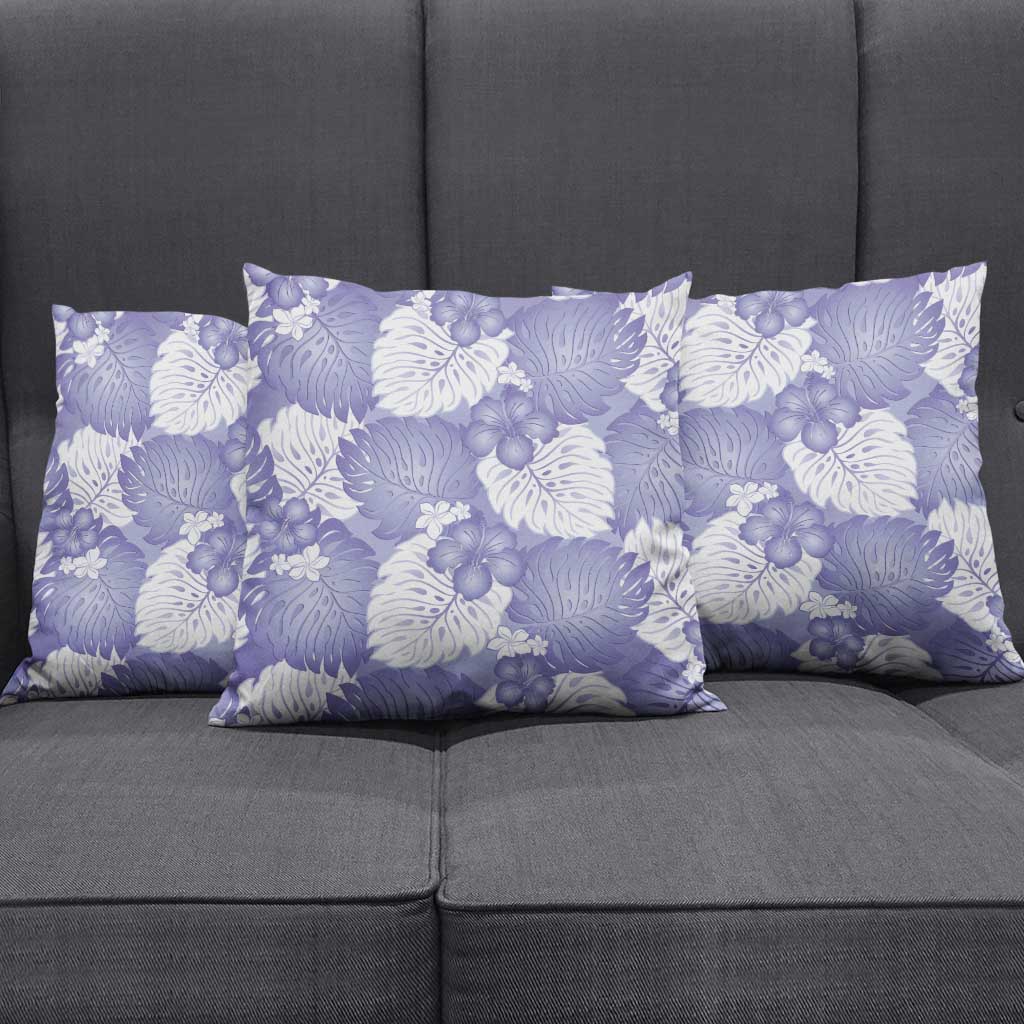 Purple Aloha Hawaii Pillow Cover Monstera Hibiscus Plumeria Seamless Vibes - Polynesian Pride