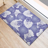 Purple Aloha Hawaii Rubber Doormat Monstera Hibiscus Plumeria Seamless Vibes - Polynesian Pride