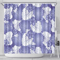 Purple Aloha Hawaii Shower Curtain Monstera Hibiscus Plumeria Seamless Vibes - Polynesian Pride