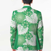 Green Aloha Hawaii Blazer Monstera Hibiscus Plumeria Seamless Vibes - Polynesian Pride