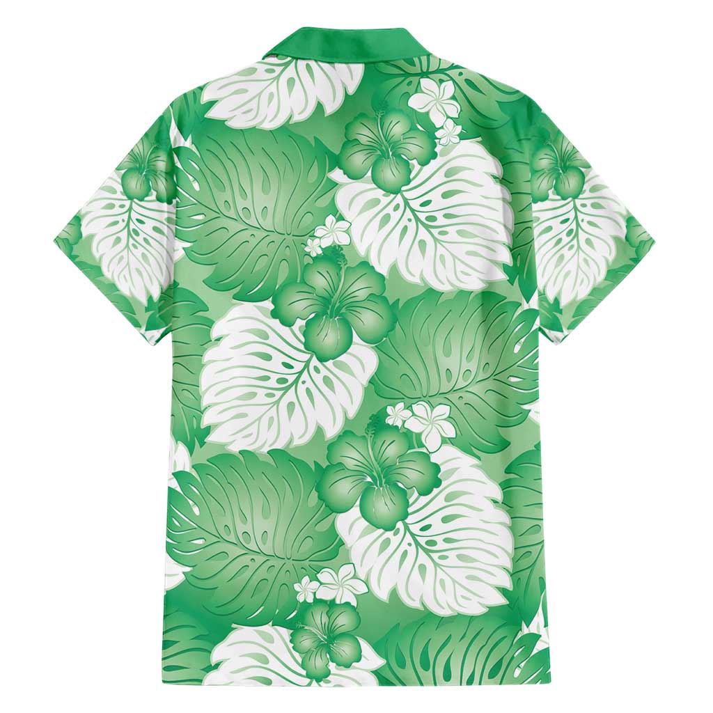 Green Aloha Hawaii Hawaiian Shirt Monstera Hibiscus Plumeria Seamless Vibes - Polynesian Pride