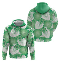 Green Aloha Hawaii Hoodie Monstera Hibiscus Plumeria Seamless Vibes - Polynesian Pride