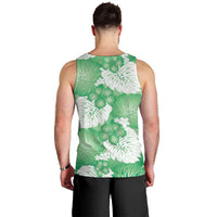 Green Aloha Hawaii Men Tank Top Monstera Hibiscus Plumeria Seamless Vibes - Polynesian Pride