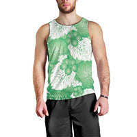Green Aloha Hawaii Men Tank Top Monstera Hibiscus Plumeria Seamless Vibes - Polynesian Pride