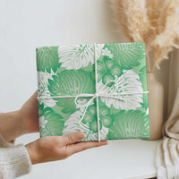 Green Aloha Hawaii Wrapping Paper Monstera Hibiscus Plumeria Seamless Vibes - Polynesian Pride