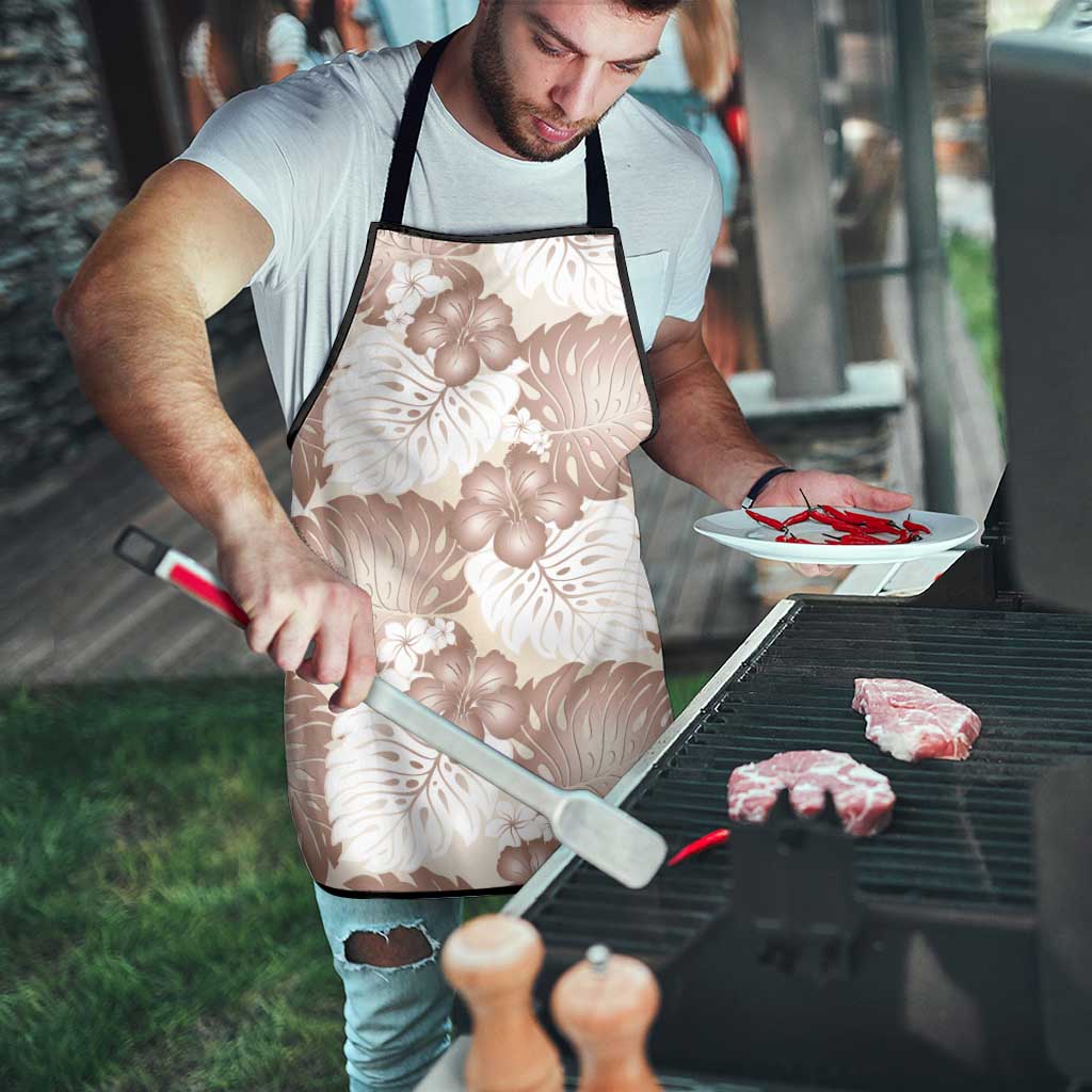 Mocha Mousse Aloha Hawaii Apron Monstera Hibiscus Plumeria Seamless Vibes - Polynesian Pride