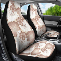 Mocha Mousse Aloha Hawaii Car Seat Cover Monstera Hibiscus Plumeria Seamless Vibes - Polynesian Pride