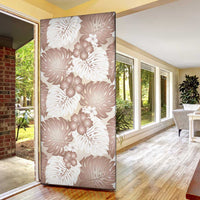Mocha Mousse Aloha Hawaii Door Cover Monstera Hibiscus Plumeria Seamless Vibes - Polynesian Pride