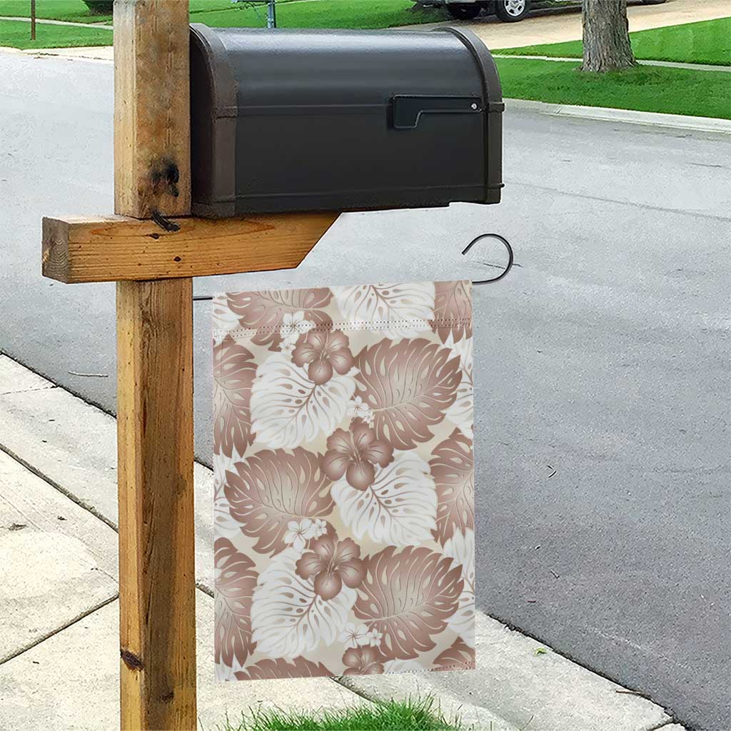 Mocha Mousse Aloha Hawaii Garden Flag Monstera Hibiscus Plumeria Seamless Vibes - Polynesian Pride