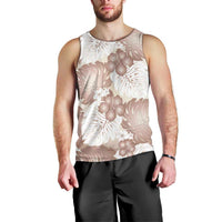 Mocha Mousse Aloha Hawaii Men Tank Top Monstera Hibiscus Plumeria Seamless Vibes - Polynesian Pride