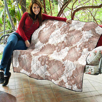 Mocha Mousse Aloha Hawaii Quilt Monstera Hibiscus Plumeria Seamless Vibes - Polynesian Pride