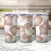Mocha Mousse Aloha Hawaii Tumbler Cup Monstera Hibiscus Plumeria Seamless Vibes - Polynesian Pride
