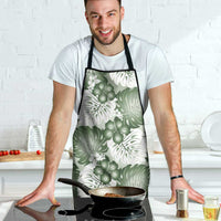 Sage Green Aloha Hawaii Apron Monstera Hibiscus Plumeria Seamless Vibes - Polynesian Pride