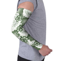 Sage Green Aloha Hawaii Arm Sleeves Monstera Hibiscus Plumeria Seamless Vibes - Polynesian Pride