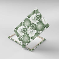 Sage Green Aloha Hawaii Canvas Wall Art Monstera Hibiscus Plumeria Seamless Vibes - Polynesian Pride