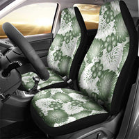 Sage Green Aloha Hawaii Car Seat Cover Monstera Hibiscus Plumeria Seamless Vibes - Polynesian Pride