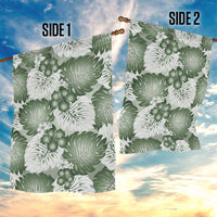 Sage Green Aloha Hawaii Garden Flag Monstera Hibiscus Plumeria Seamless Vibes - Polynesian Pride