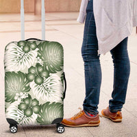 Sage Green Aloha Hawaii Luggage Cover Monstera Hibiscus Plumeria Seamless Vibes - Polynesian Pride