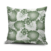 Sage Green Aloha Hawaii Pillow Cover Monstera Hibiscus Plumeria Seamless Vibes - Polynesian Pride