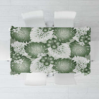 Sage Green Aloha Hawaii Tablecloth Monstera Hibiscus Plumeria Seamless Vibes - Polynesian Pride