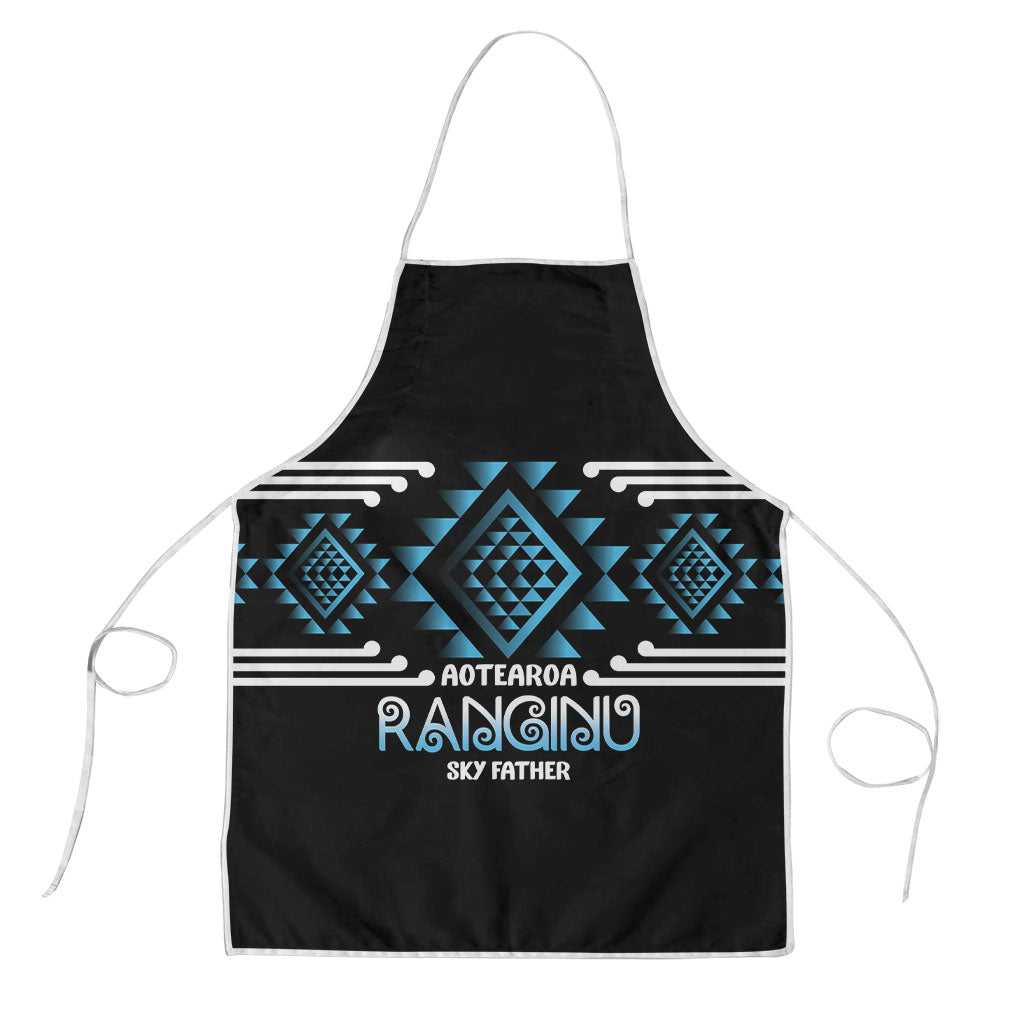 Aotearoa Atua Ranginui Apron Maori Sky Father Taniko Motifs LT14 Blue - Polynesian Pride