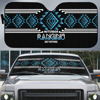 Aotearoa Atua Ranginui Auto Sun Shade Maori Sky Father Taniko Motifs LT14 Blue - Polynesian Pride