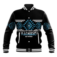 Aotearoa Atua Ranginui Personalised Baseball Jacket Maori Sky Father Taniko Motifs LT14 Unisex Blue - Polynesian Pride