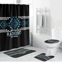 Aotearoa Atua Ranginui Bathroom Set Maori Sky Father Taniko Motifs LT14 Bathroom Set (4 pcs) Blue - Polynesian Pride