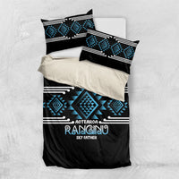 Aotearoa Atua Ranginui Bedding Set Maori Sky Father Taniko Motifs LT14 US Twin 172cm x 218cm Blue - Polynesian Pride