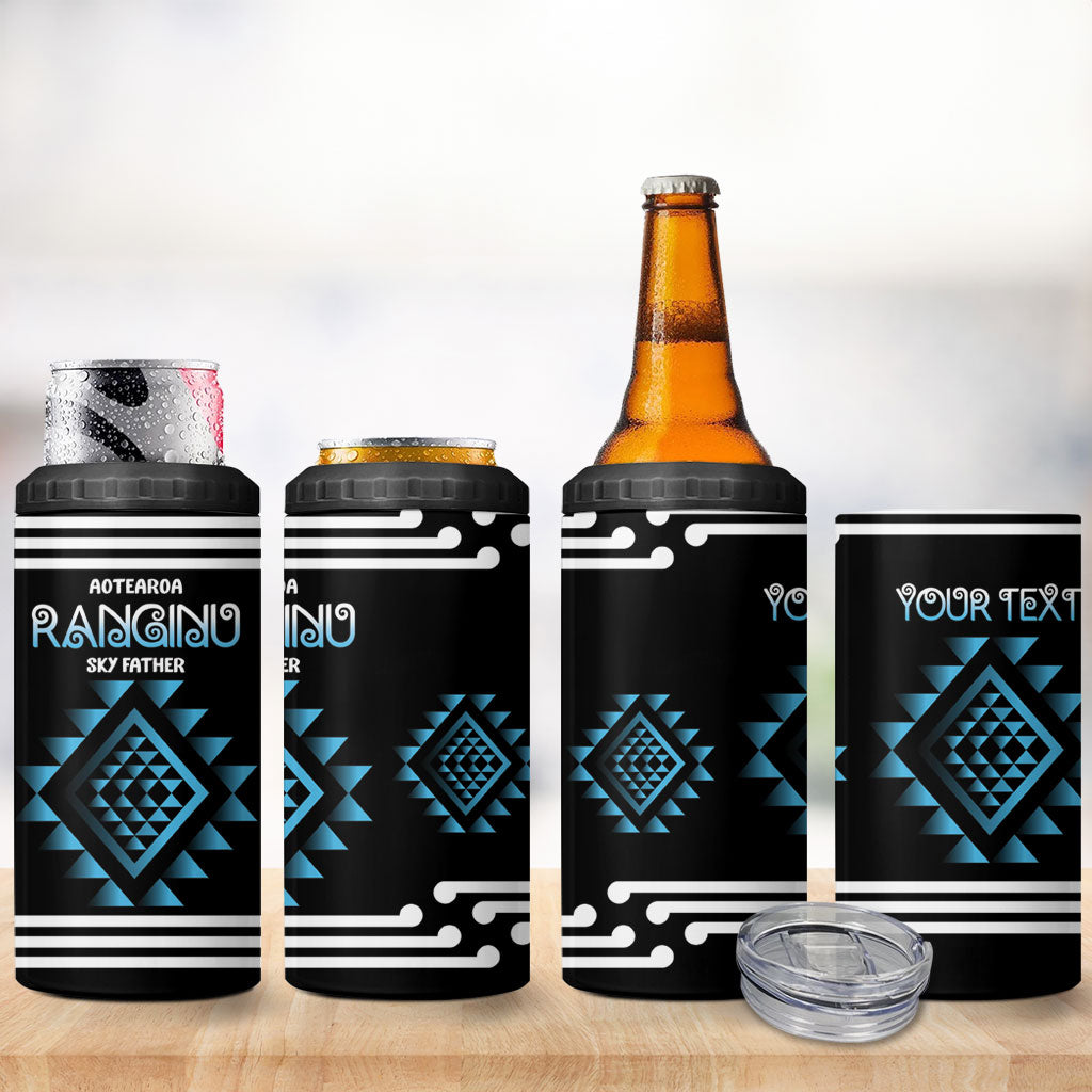 Aotearoa Atua Ranginui Personalised 4 in 1 Can Cooler Tumbler Maori Sky Father Taniko Motifs LT14 - Polynesian Pride