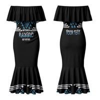 Aotearoa Atua Ranginui Personalised Family Matching Mermaid Dress and Hawaiian Shirt Maori Sky Father Taniko Motifs LT14 Mom's Dress Blue - Polynesian Pride