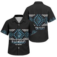 Aotearoa Atua Ranginui Personalised Family Matching Short Sleeve Bodycon Dress and Hawaiian Shirt Maori Sky Father Taniko Motifs LT14 Son's Shirt Blue - Polynesian Pride
