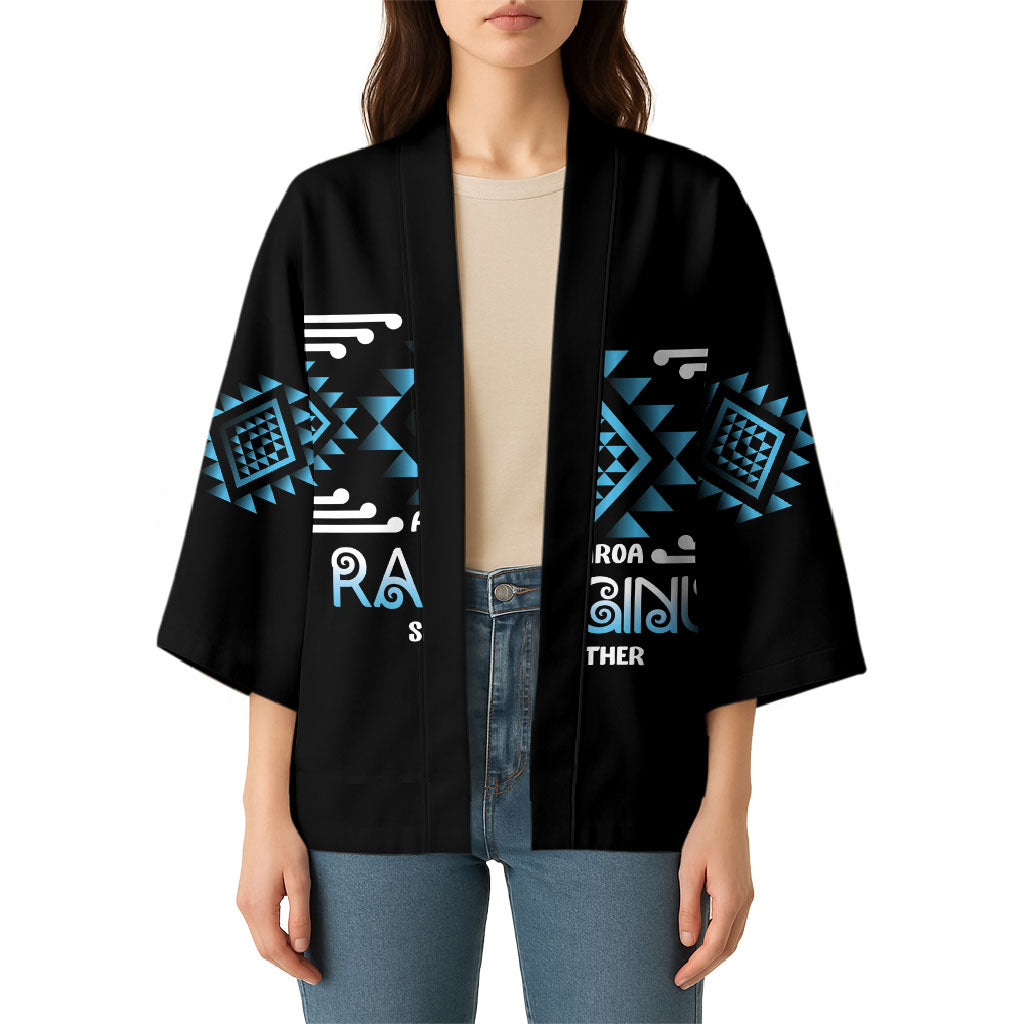 Aotearoa Atua Ranginui Personalised Kimono Maori Sky Father Taniko Motifs LT14 - Polynesian Pride