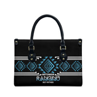 Aotearoa Atua Ranginui Leather Bag Maori Sky Father Taniko Motifs LT14 - Polynesian Pride