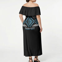 Aotearoa Atua Ranginui Personalised Off Shoulder Maxi Dress Maori Sky Father Taniko Motifs LT14 - Polynesian Pride