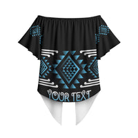 Aotearoa Atua Ranginui Personalised Off Shoulder Wrap Waist Top Maori Sky Father Taniko Motifs LT14 - Polynesian Pride